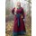 Viking Dress Jona, wine red/teal blue