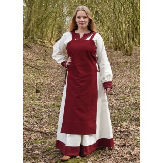 Viking Apron Dress, Overdress Tinna, wine red, size S/M