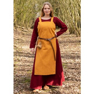 Viking Apron Dress, Overdress Tinna, mustard yellow