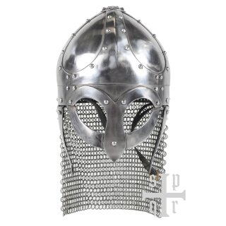 Viking Spectacle Helmet, 2 mm Steel, with Chaimail Aventail and Cheek Guards