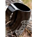 Horn Beer Mug / Tankard - Mjölnir, Hammer of Thor (BM design, individual packing