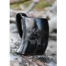 Horn Beer Mug / Tankard - Odin rides Sleipnir (our design, indiv. packing, 9083)