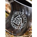 Horn Beer Mug / Tankard - Valknut (Our Design! Individual packing, IMG9078)