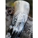 Drinking Horn with Stand - Valknut (Our design! Individual packing in box, 9078)