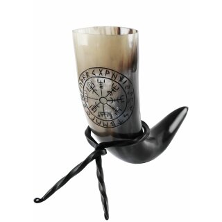 Drinking Horn with Stand - Vegvísir (Our design! Individual packing in box 9080)