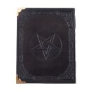 Black Leather Diary with Pentagram, approx. 18 x 23 cm
