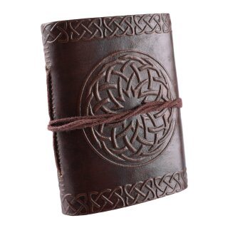 Small pocketbook bound in embossed leather, approx. 7 x 9 cm