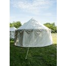 Round Medieval Tent, 5 m in Diameter, 425 gsm, natural-coloured