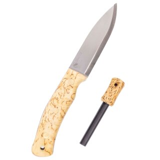 Swedish Forest Knife No.10, Curly Birch + Fire steel