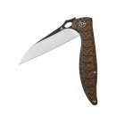 Locust, black stonewashed - satin blade, brown micarta handle