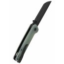 Penguin, D2 black stonewashed blade, Jade G10 handle