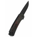 Osprey, 14C28N Black stonewashed blade, shredded CF overlay G10, red
