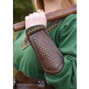 Leather Bracers with Embossment and Suede Underlayer, Pair, various colours