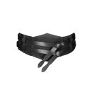 Wide Leather Belt, Double Belt with Braided Seams,...