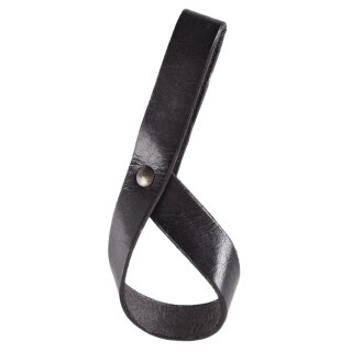 Plain Leather Belt Holder for Drinking Horn, black