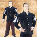 Jerkin made from satin with slitted sleeves