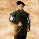 Jerkin made from satin with slitted sleeves  XL, green