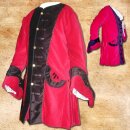 Pirate frock-coat made from real cotton velvet S, red-black