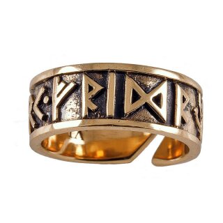 Rune Ring, adjustable - 60-70 bronze