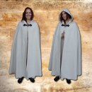 Cape with short hood and clasp - 160 cm, blue