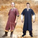 Tunic with bordure, short-sleeved XXL, brown