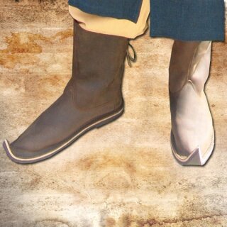 Boots with upward-bent tip - 37, Nubuk brown