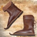 Boots with upward-bent tip - 44, Velours brown