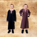 Kinder Tunika aus Baumwolle mit Bordüre - XXS, schwarz