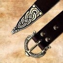 Viking Belt, 3 cm - brown, silver, with end piece