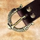 Viking Belt, 3 cm - brown, bronze, with end and rivets